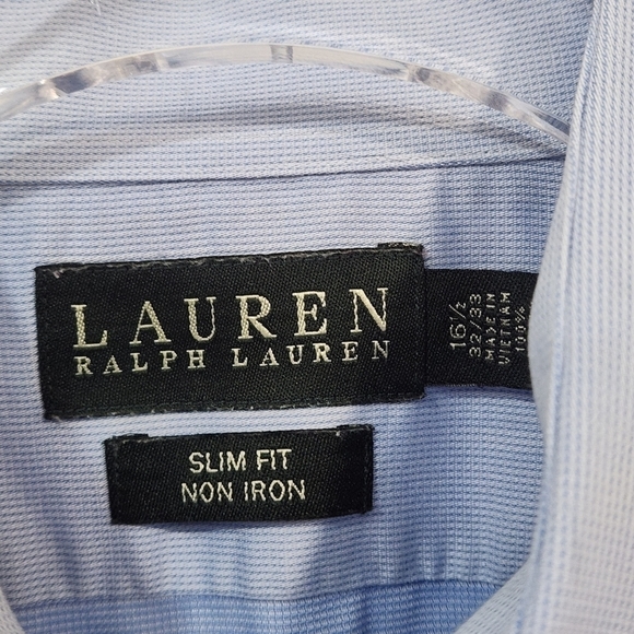 Lauren Ralph Lauren BLACK LABEL Button Down Non Iron Slim Fit 16.5 32/33 - Picture 3 of 5